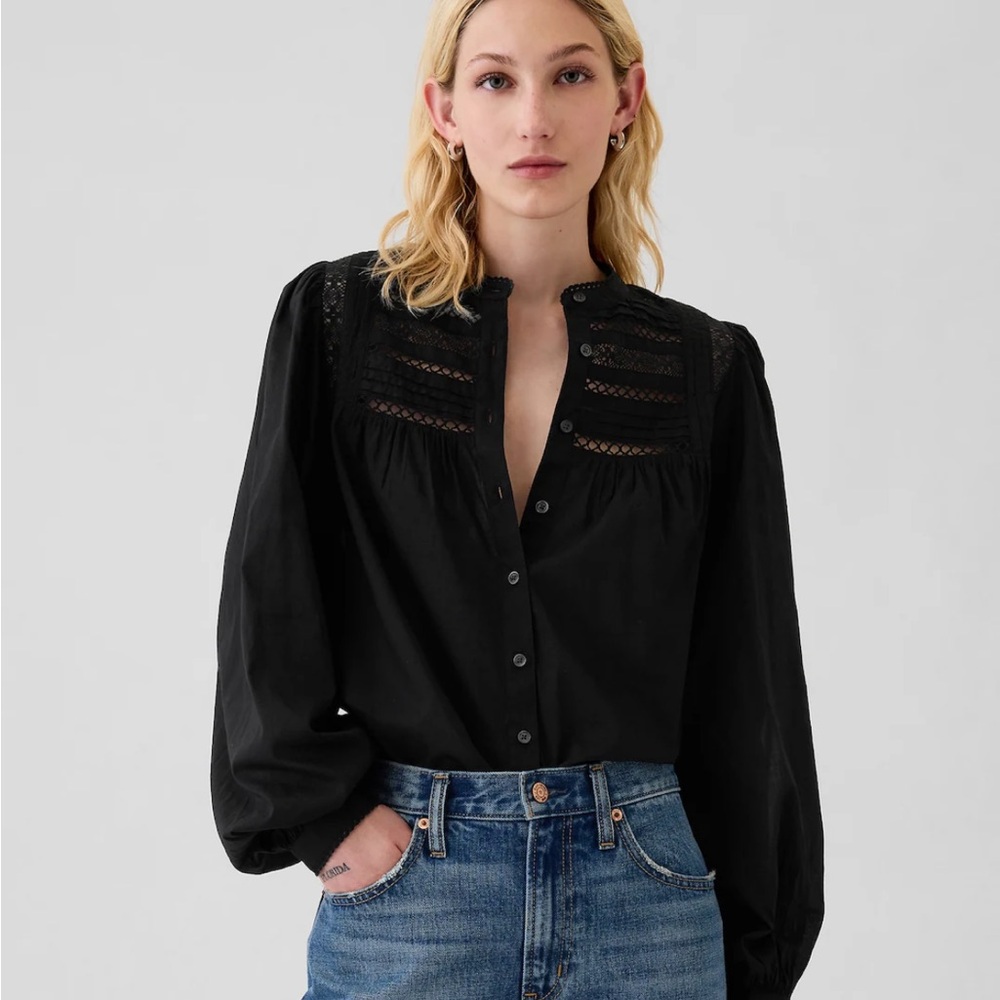 Gap x Doen puff sleeve lace blouse